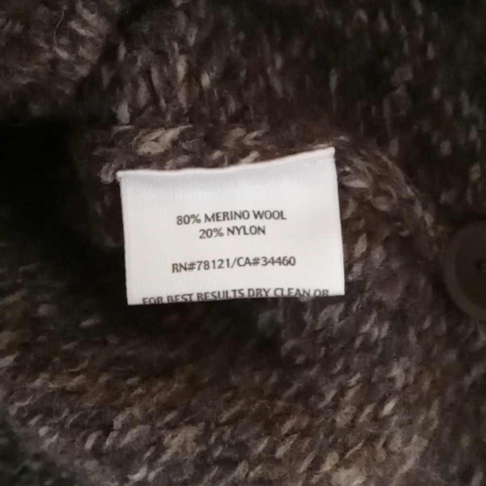 Eileen Fisher Merino Wool Marled Brown Cardigan - Picture 4 of 9